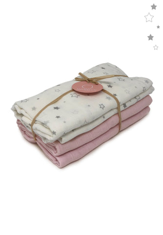 Comfy Pink  2-Pack Muslin Squares