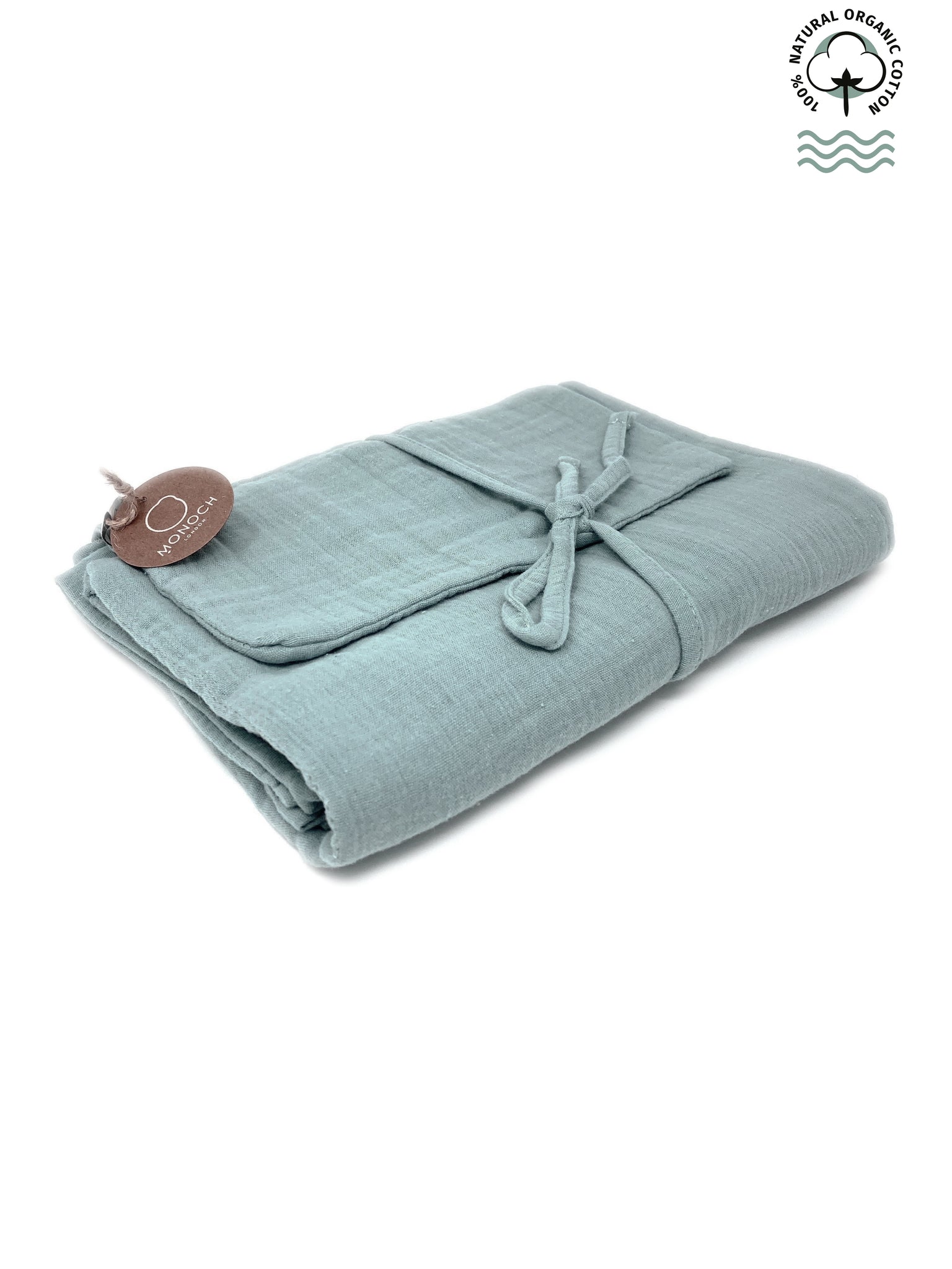 Diaper Changing Mat - Organic Muslin - Sage Green