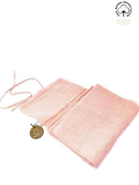 Diaper Changing Mat - Organic Muslin - Coral Berry