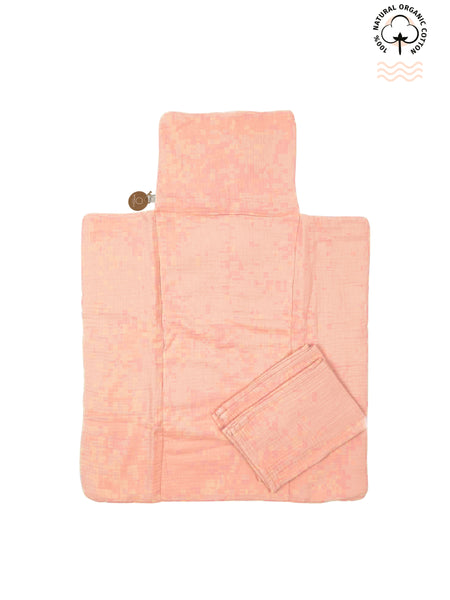 Diaper Changing Mat - Organic Muslin - Coral Berry