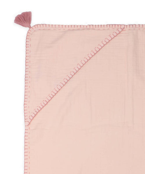 Hooded Organic Muslin-Dusty Pink