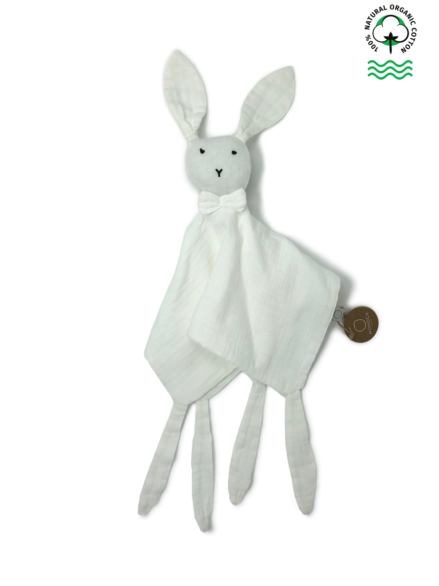 Organic Muslin Bunny Comforter - Pearl White