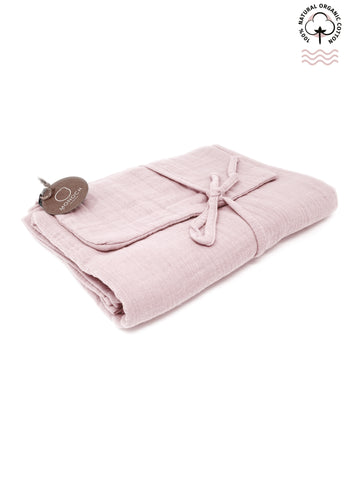 Diaper Changing Mat - Organic Muslin - Dusty Pink